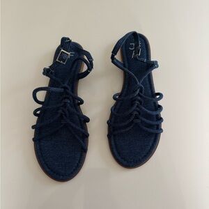 Blue Denim Sandals 7